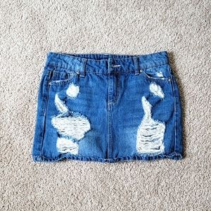 Distressed Mini Skirt